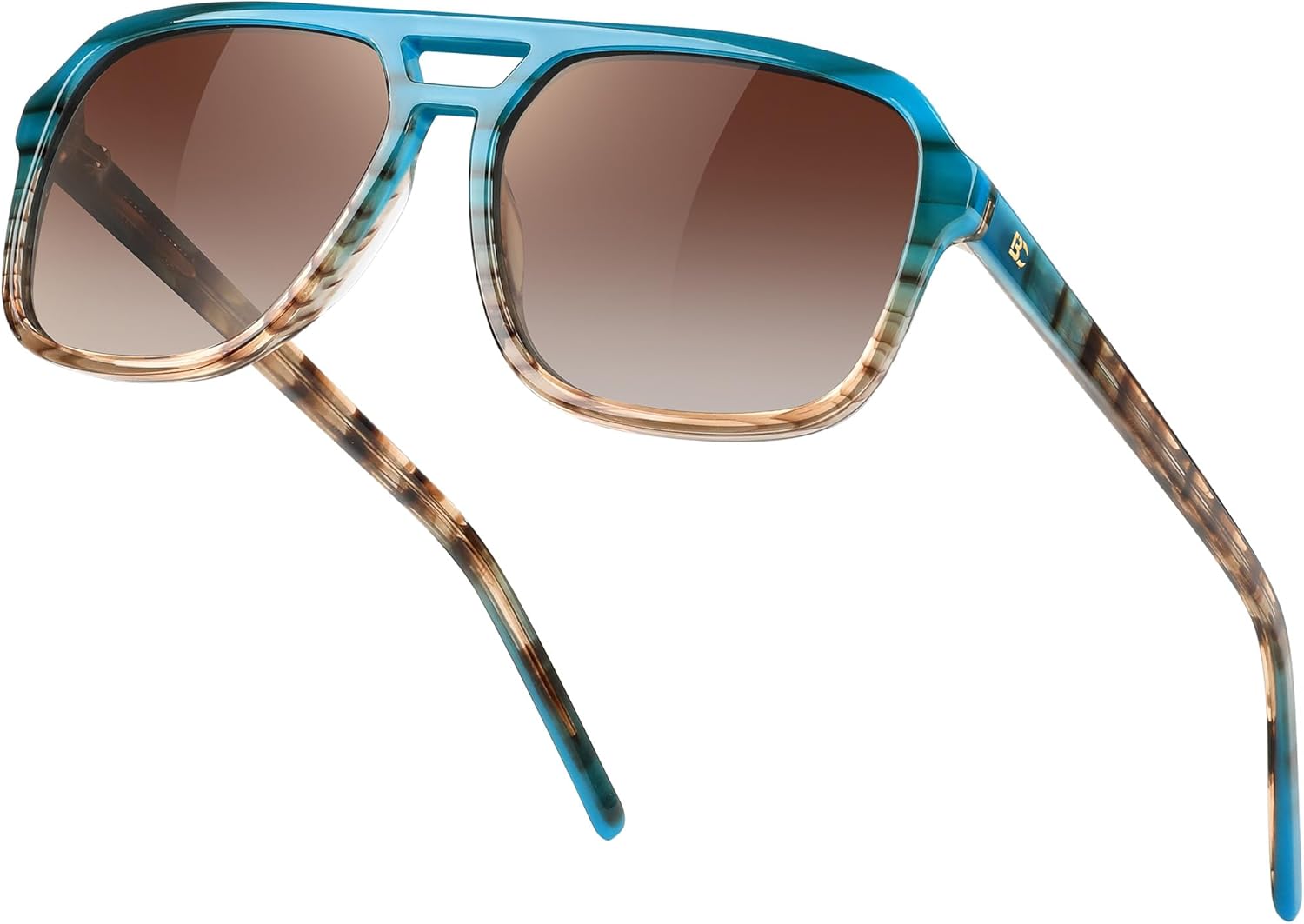 

Женские поляризованные солнцезащитные очки BIRCEN из ацетата: модные квадратные очки-авиаторы с защитой от УФ-излучения для стильных женщин, путешествий, пляжа и отдыха на природе, P2-tortoise Blue