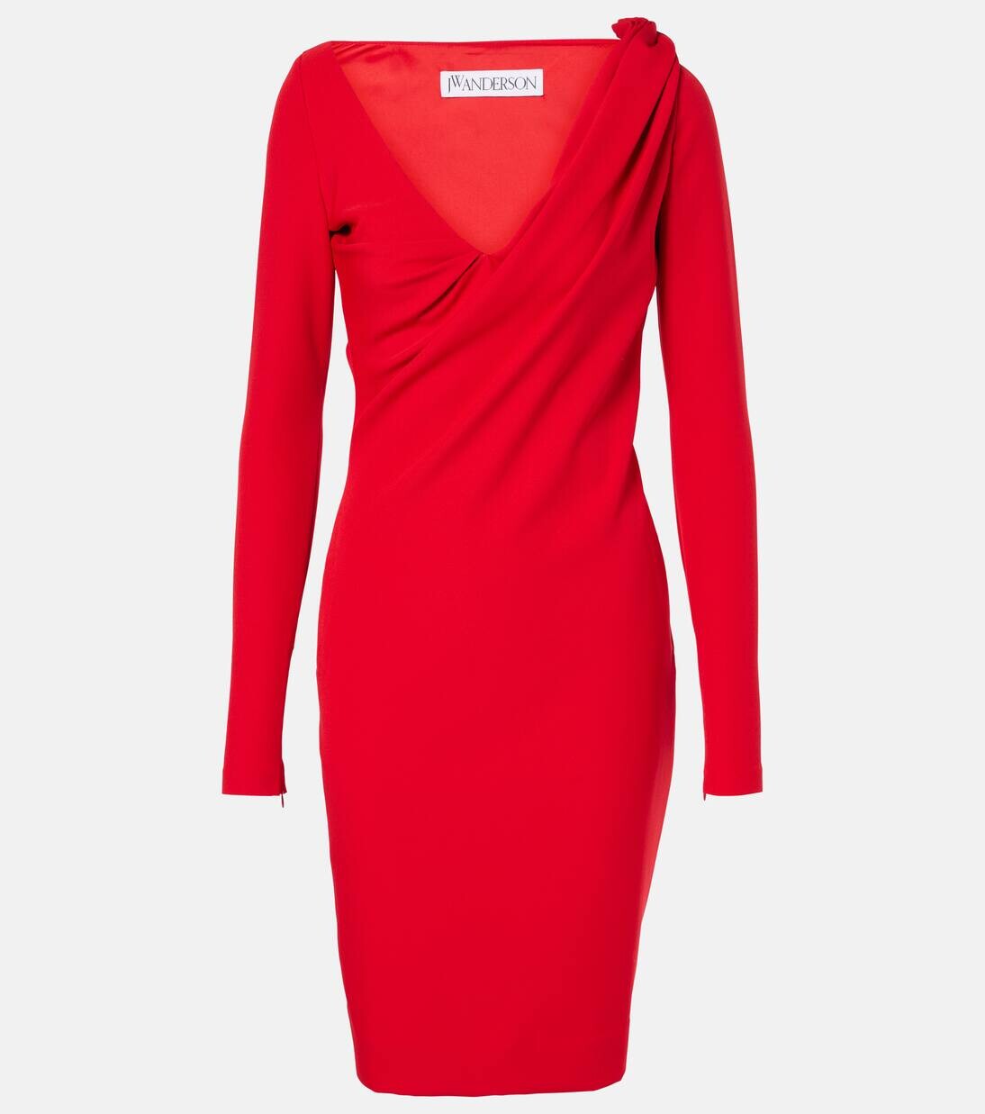 

Платье миди с драпировкой Jw Anderson, цвет bright red