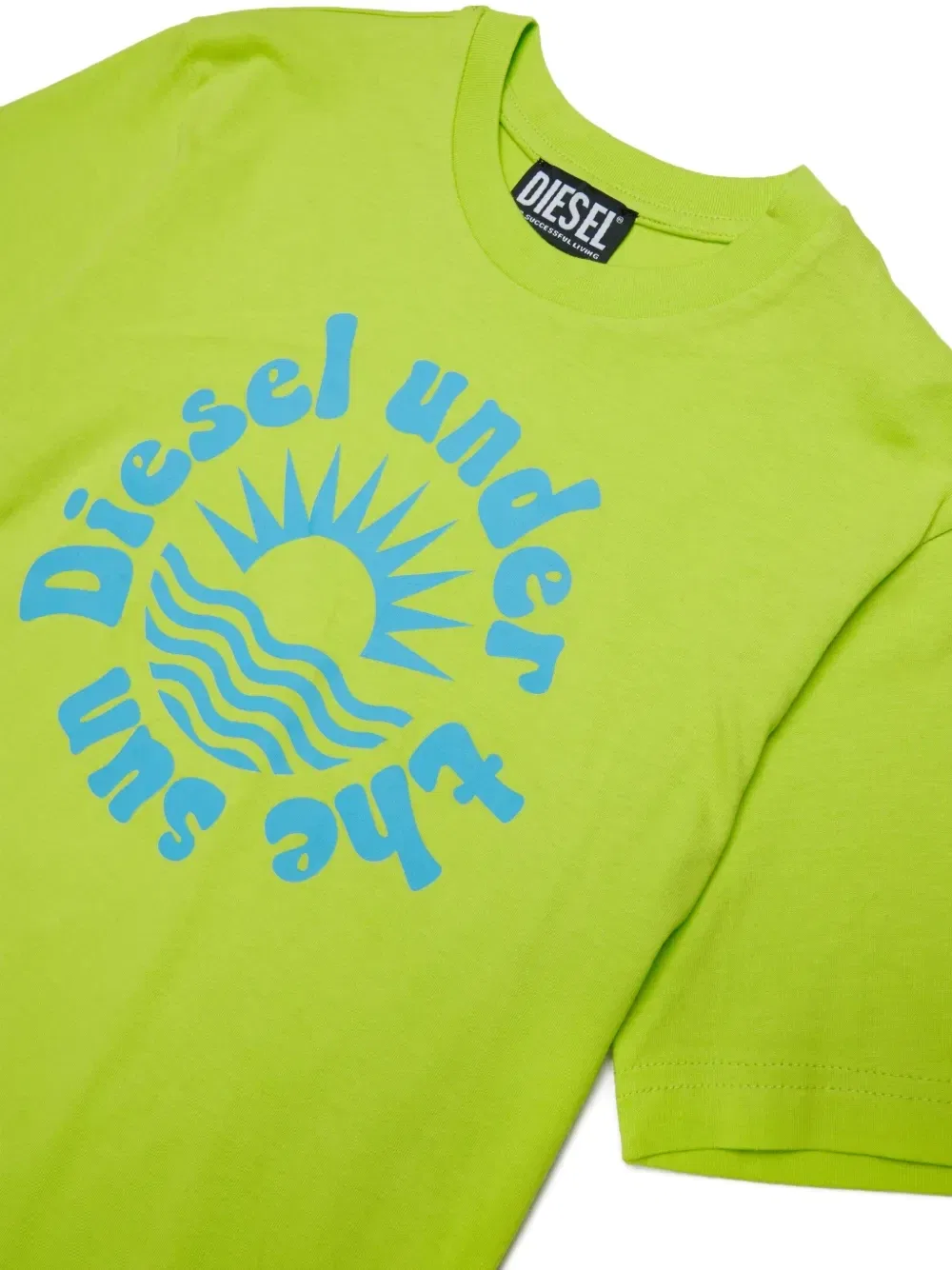 Футболка с принтом Diesel Kids, зеленый — фото 3