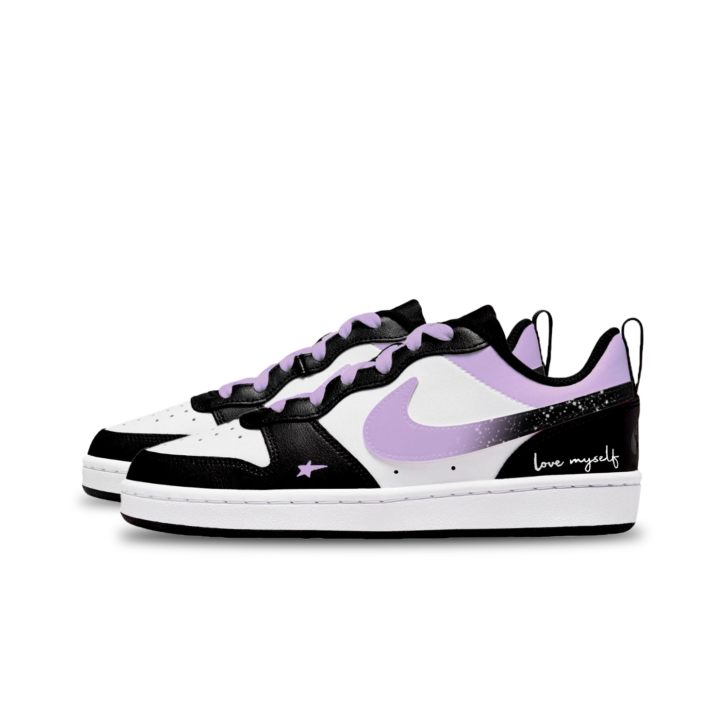 Nike Court Borough Dwarf Star Purple Gradient низкие детские скейтбординговые кроссовки Purple Gradient unisex — фото 4