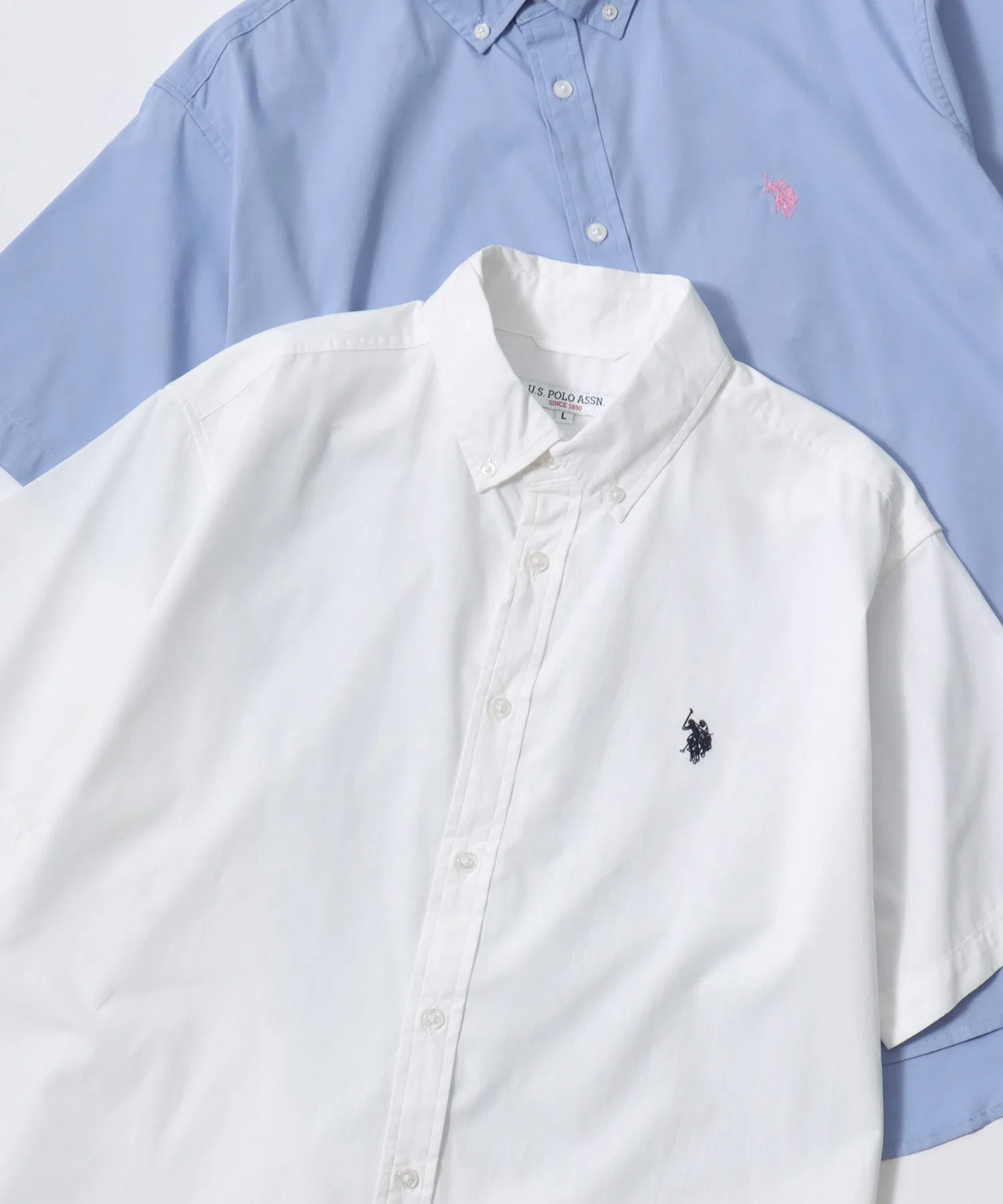 Унисекс рубашка U.S. POLO ASSN. Broad Denim, хлопковая, белая