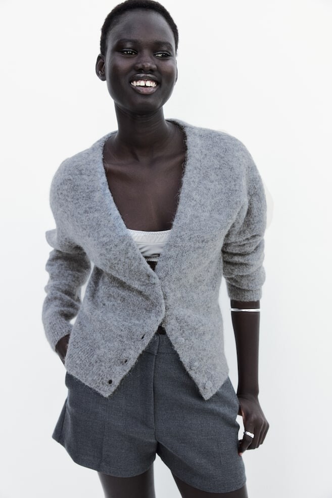 

Кардиган из смеси альпаки H&M, серый