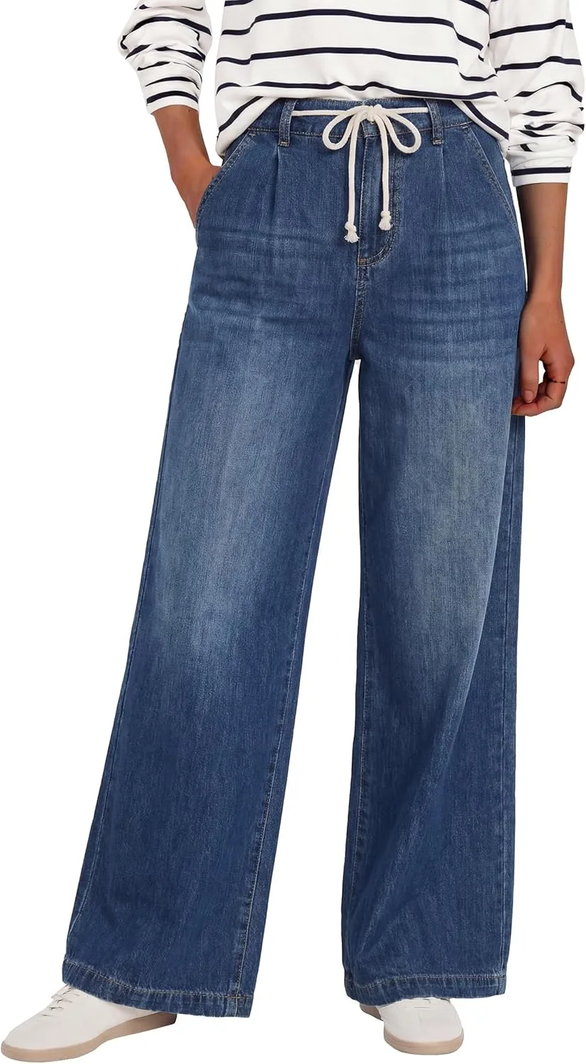 

ANRABESS Женские джинсы с широкими штанинами и высокой посадкой