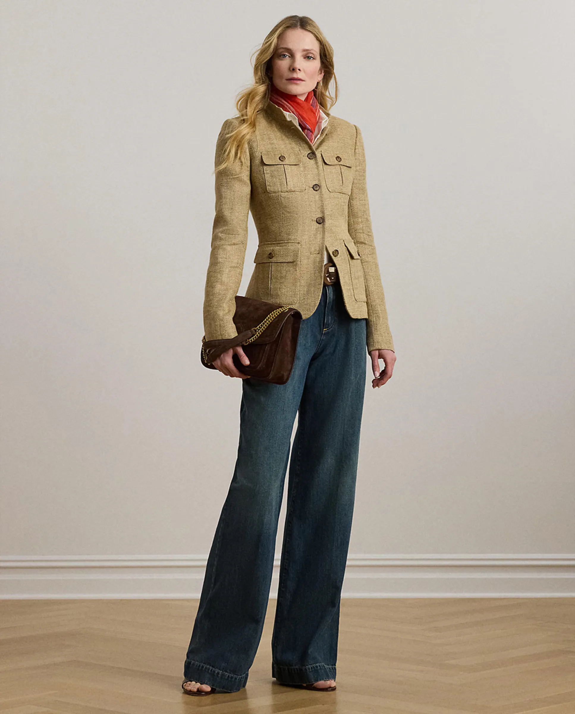 

Широкие женские джинсовые брюки Lauren Ralph Lauren, синий
