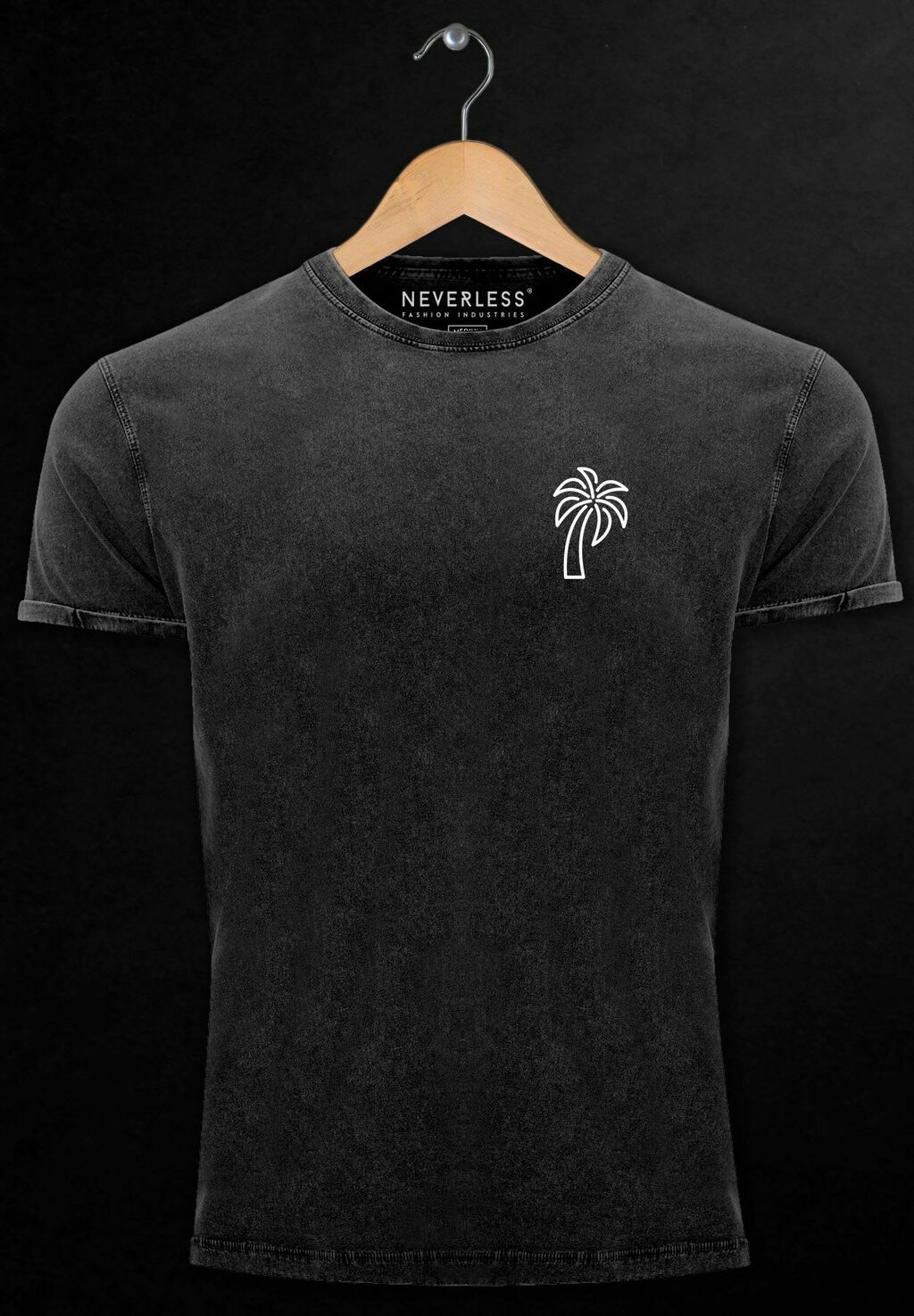 

Футболка с принтом VINTAGE PALME LOGO SOMMER BADGE EMBLEM MINIMAL LINE ART FASHION STREETSTYLE Neverless, черный