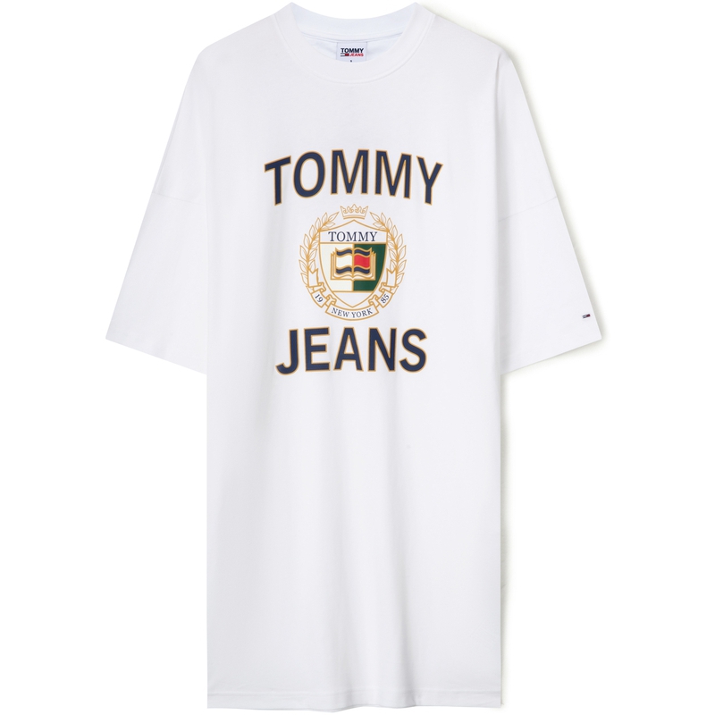 

Tommy Hilfiger Женское белое платье с короткими рукавами