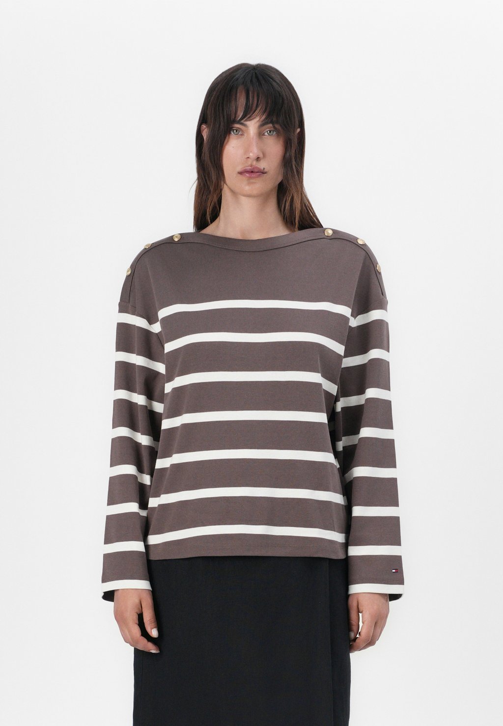 

Топ с длинными рукавами BUTTON BOAT TEE Tommy Hilfiger, коричневый