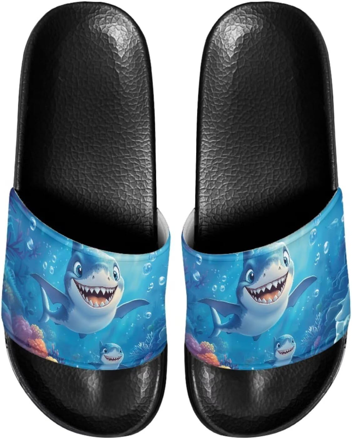 

Женские тапочки JUDENTIDOS с открытым носком, нескользящей подошвой, однотонной застежкой и мягкой плоской подошвой, Cute Shark