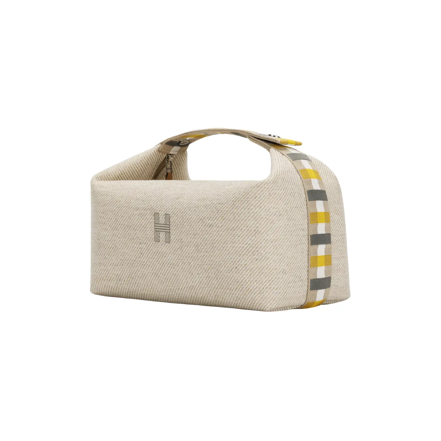 HERMES Сумка-косметичка из холста унисекс, 01 Blanc Pure White — фото 3