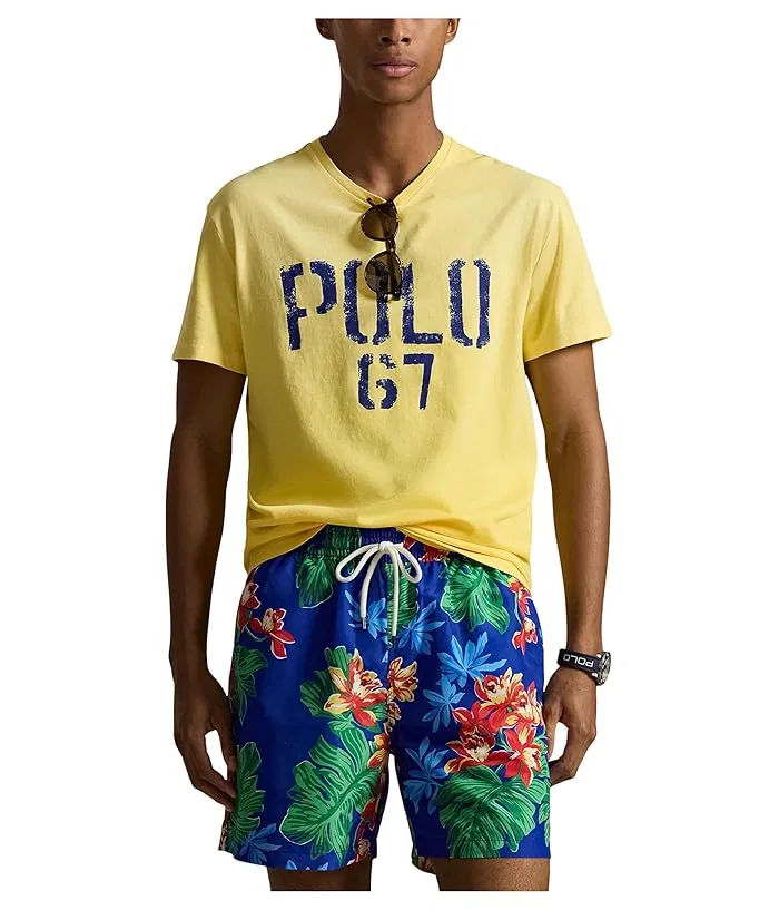 Футболка с графическим принтом Classic Fit Polo Ralph Lauren, Harbor Island Blue/Polo Black/Andover Heather