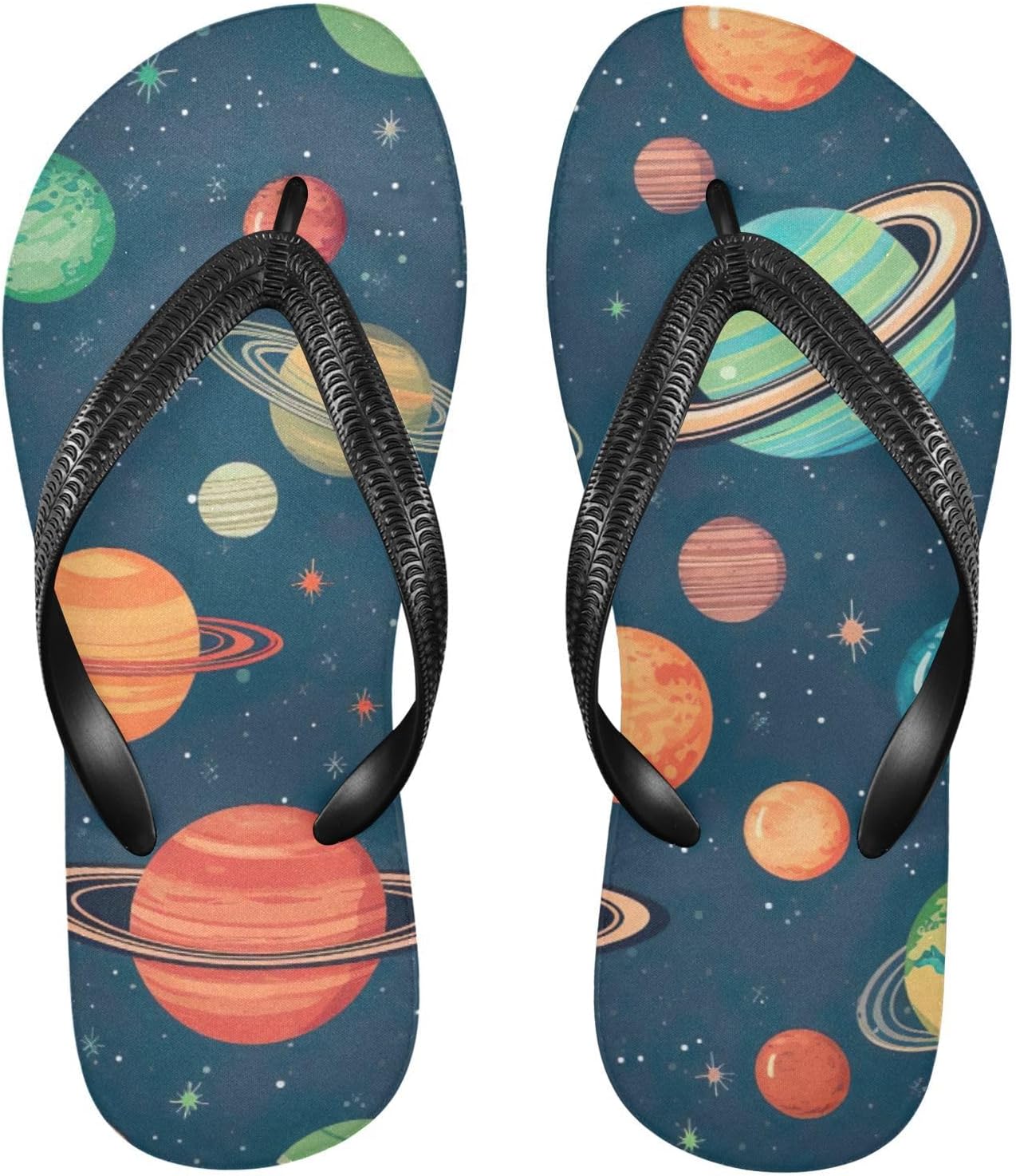 

Женские и мужские летние пляжные шлепанцы Space Planet Galaxy, повседневные сандалии для душа Kfbe