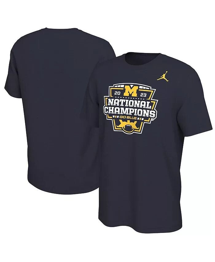 

Футболка мужская Navy Michigan Wolverines College Football Playoff 2023 National Champions Team Jordan