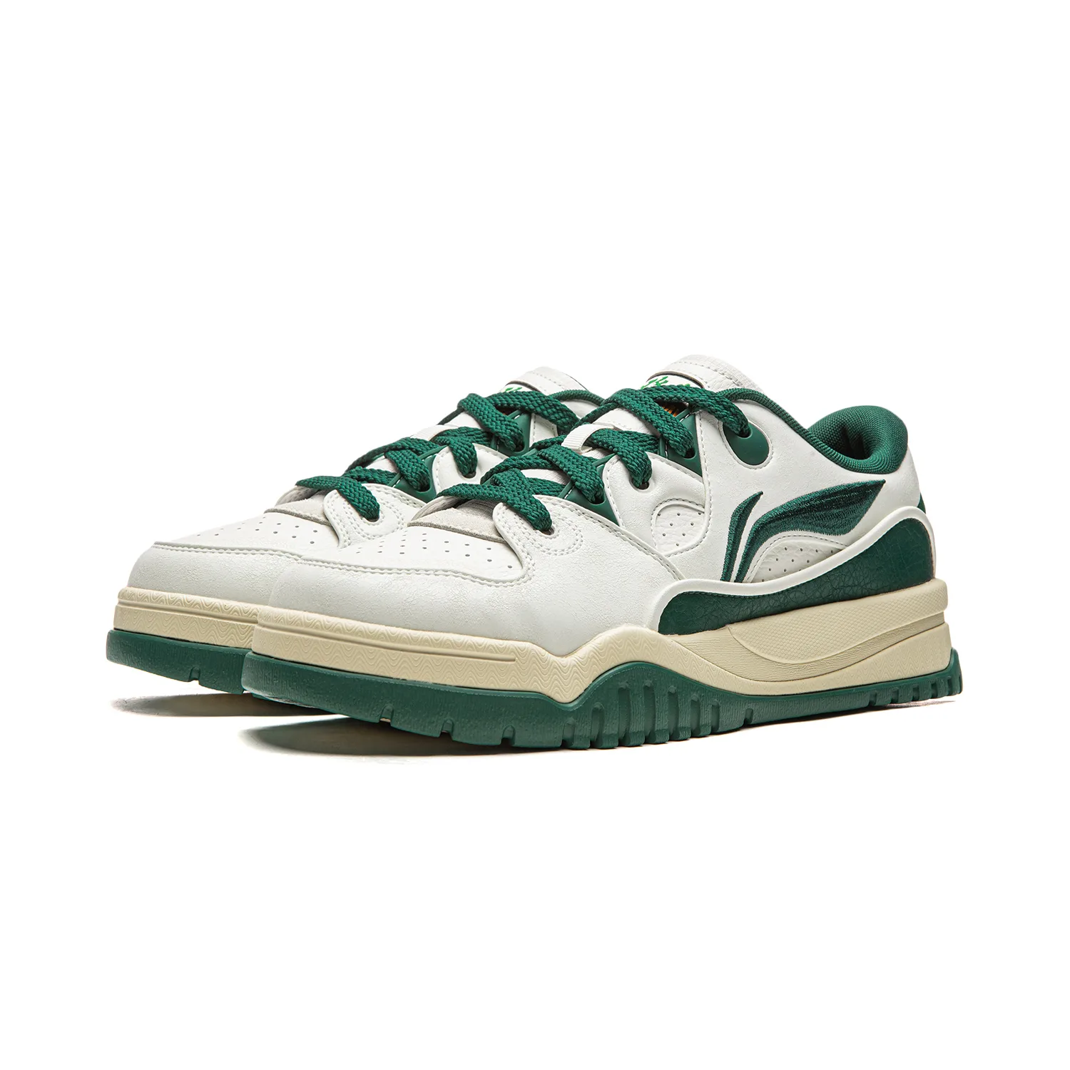 Кроссовки Li-Ning Trendy Leap Low Top для скейтбординга мужские бело-зеленые — фото 4