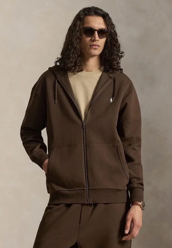 Толстовка с капюшоном на молнии Polo Ralph Lauren Big & Tall, мускатно-коричневый