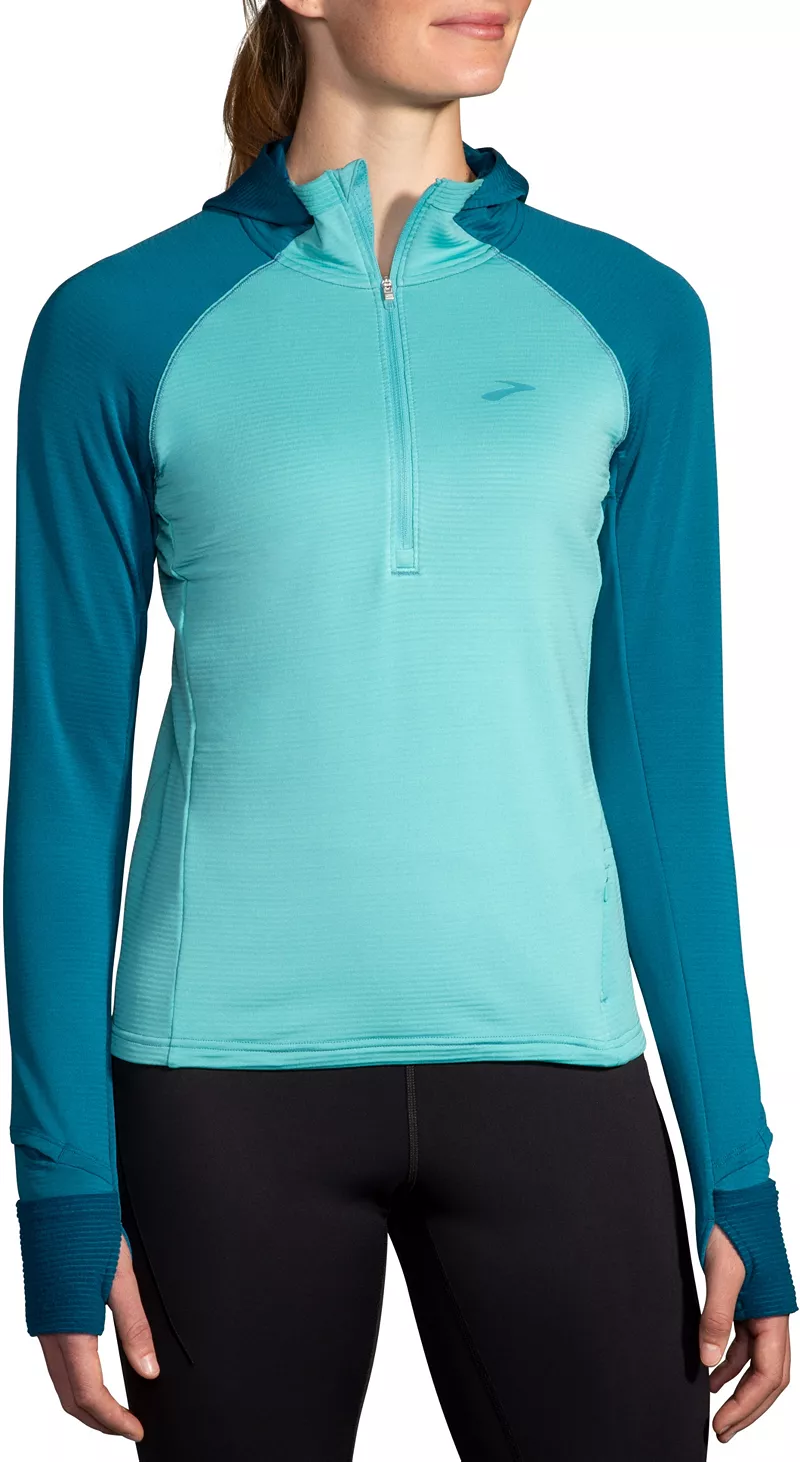 

Женская термотолстовка Brooks Notch 2.0, цвет Aqua/Moroccan Blue