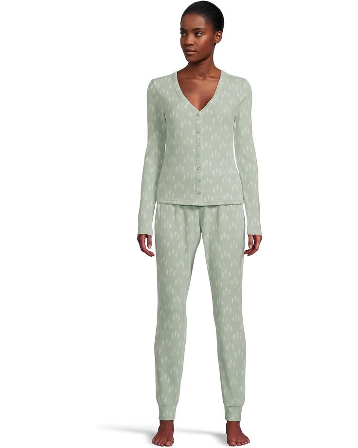 

Женский домашний костюм HONEYDEW Cabin Comfort Cardigan & Pants, Ice Mint Trees