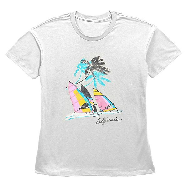 

Женская футболка с принтом California windsurfing Unbranded