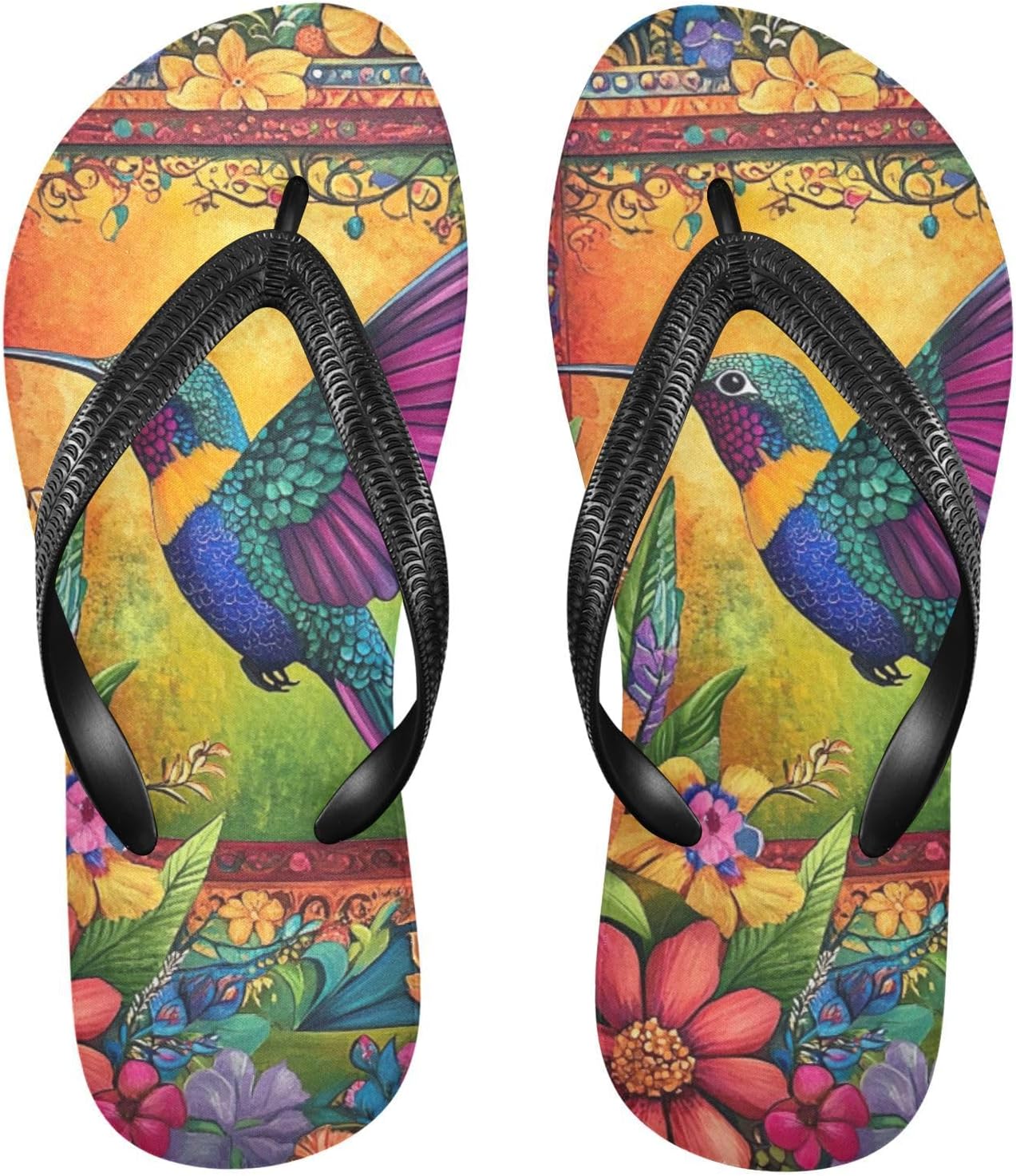 

Вьетнамки с яркой птицей-колибри и цветами, пляжные летние повседневные сандалии для женщин и мужчин, тапочки для душа 20858549 Kfbe, Hummingbird