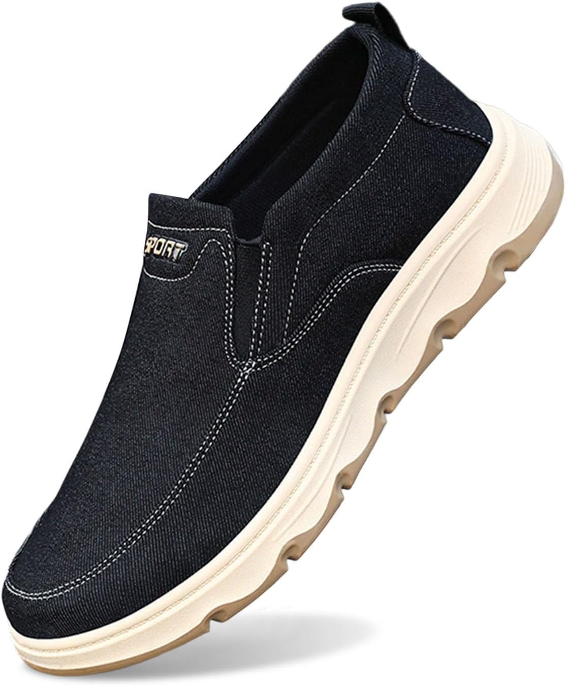 

Мужская повседневная обувь Espadrilles Удобные легкие лоферы с плоской резиновой подошвой для прогулок по пляжу Generic, черный