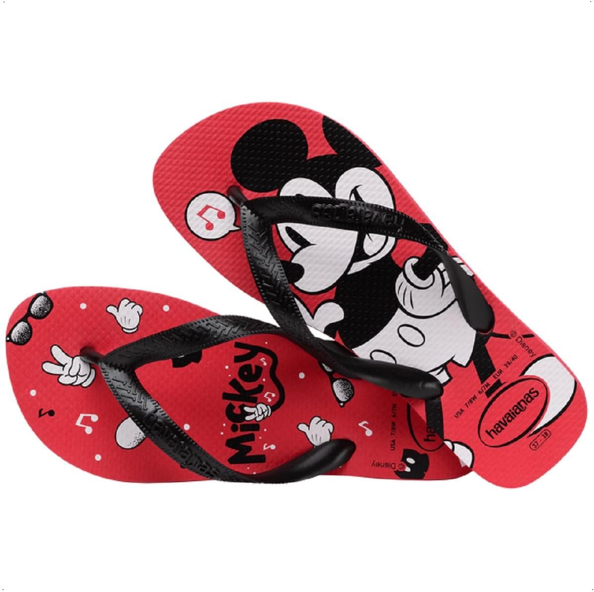 Вьетнамки Havaianas Top Disney, унисекс для взрослых, черный/красный — фото 3