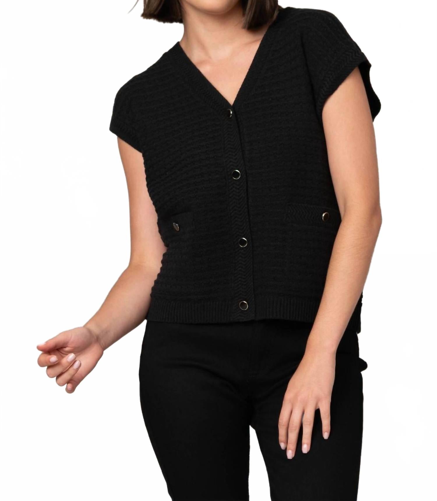 

Жаккардовый свитер с V-образным вырезом черного цвета Heart Of Pine, черный