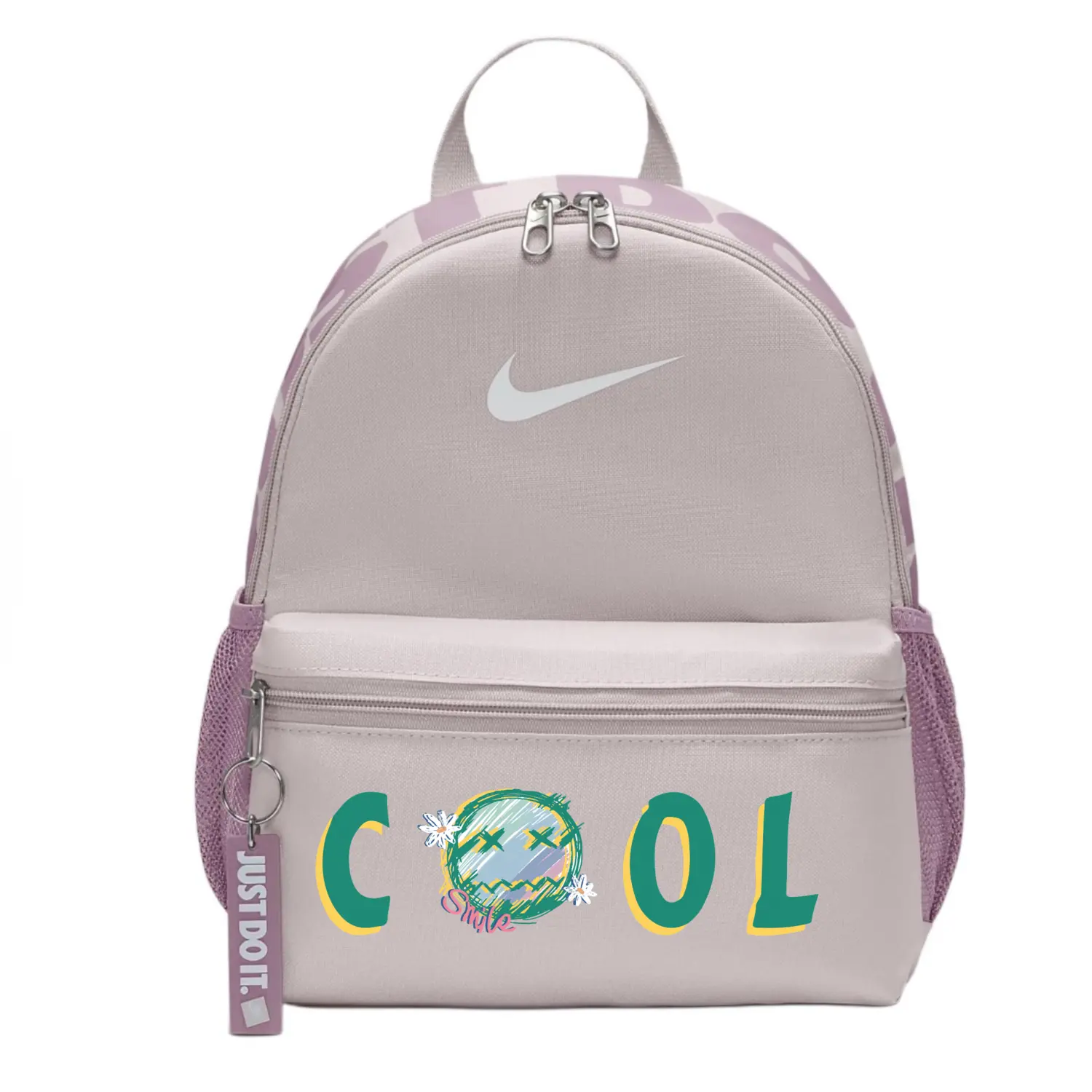 

Nike Тканевый рюкзак женский серый фиолетовый красный, cool