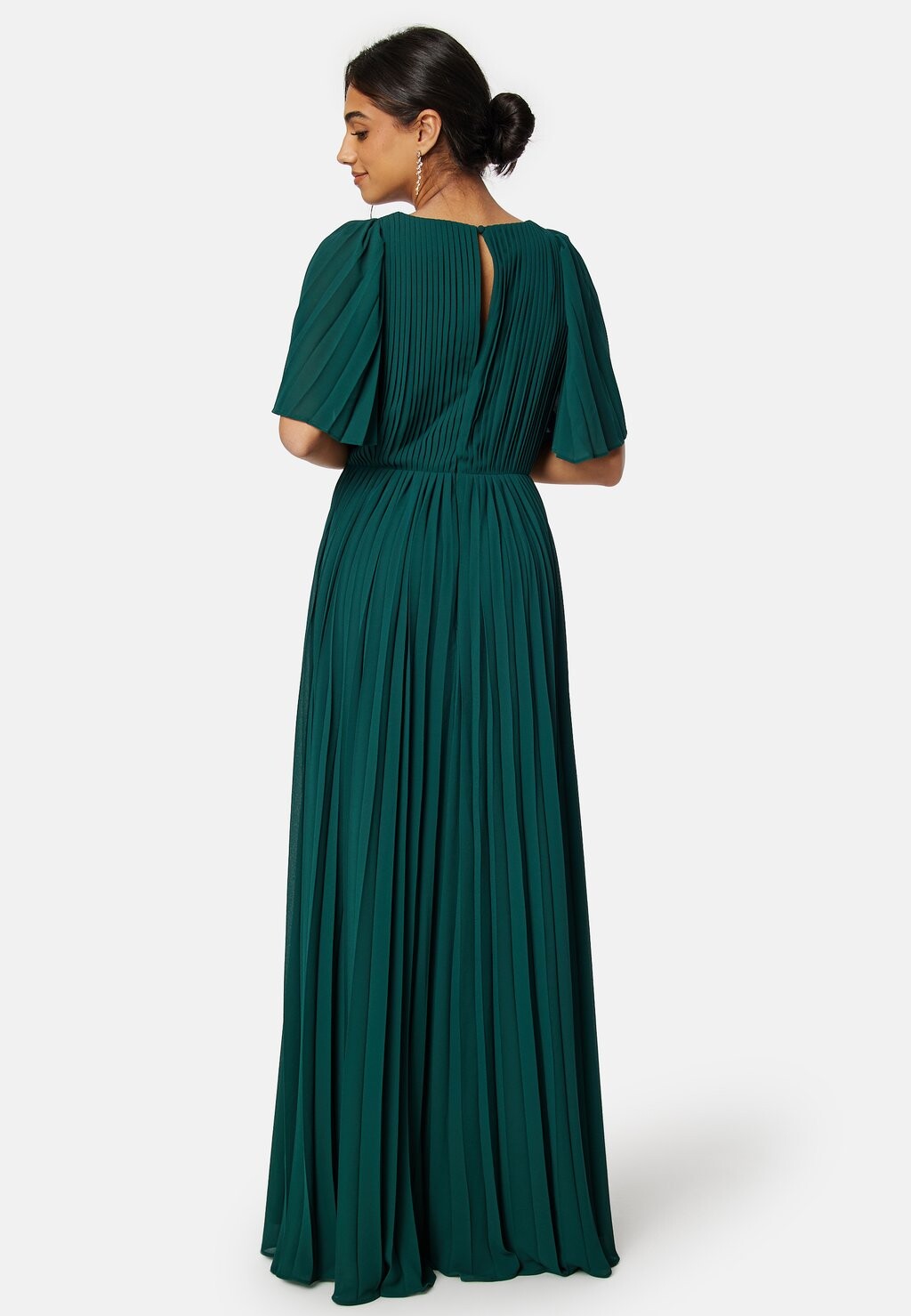 

Платье макси PLEATED SLIT GOWN Bubbleroom, темно-зеленый
