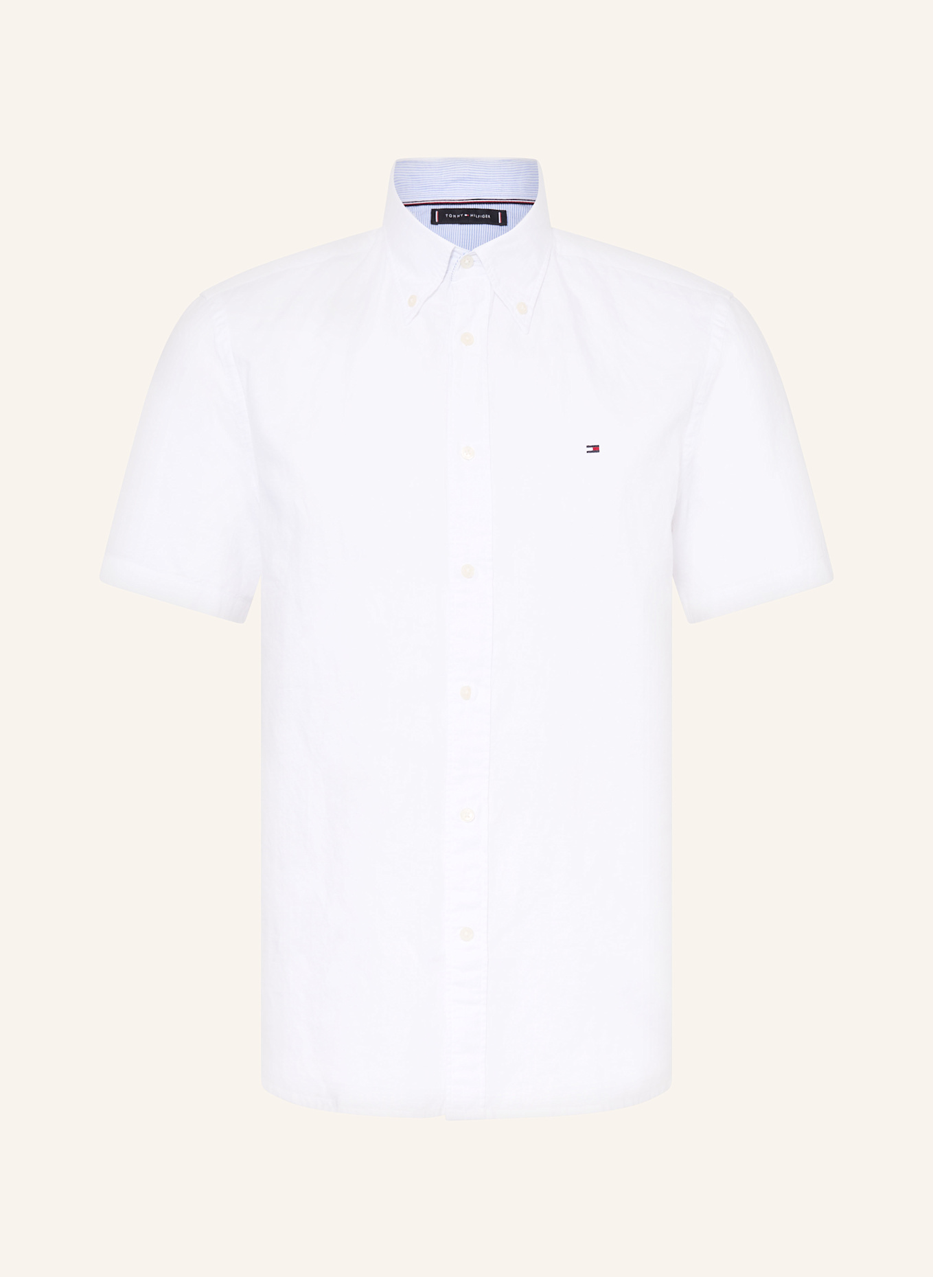 

Рубашка с короткими рукавами, стандартного кроя, с льном Tommy Hilfiger, белый