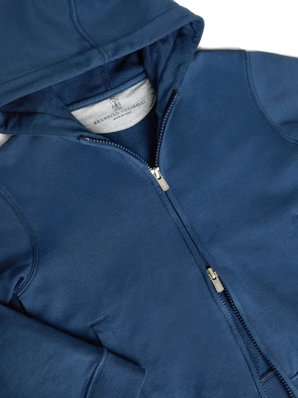 Худи с длинными рукавами Brunello Cucinelli Kids, синий — фото 3