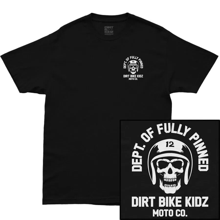 Детская футболка с полностью прикрепленными булавками Dirt Bike Kidz, Black
