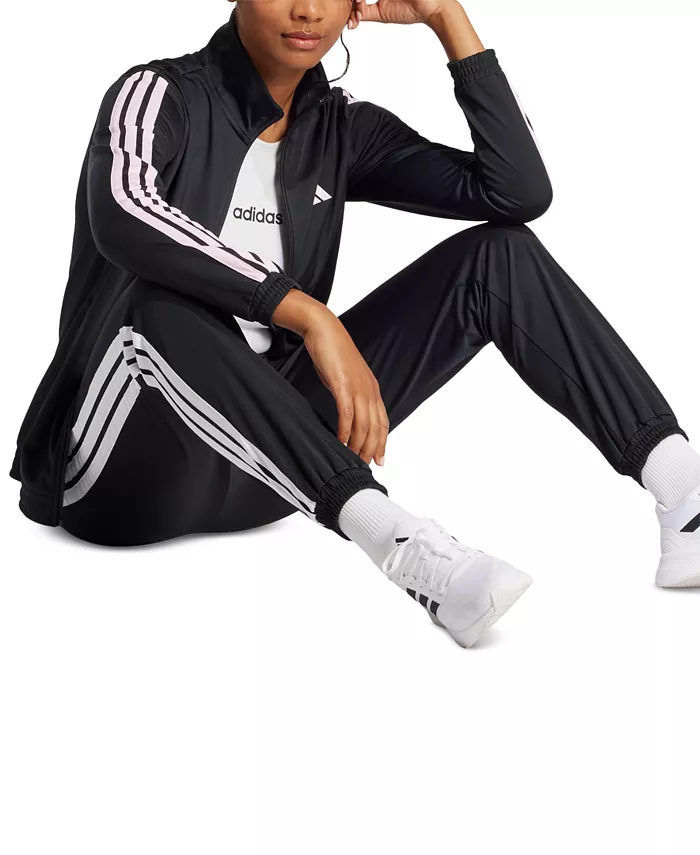 Женские трикотажные брюки с тремя полосками Track Pants adidas, черный — фото 3