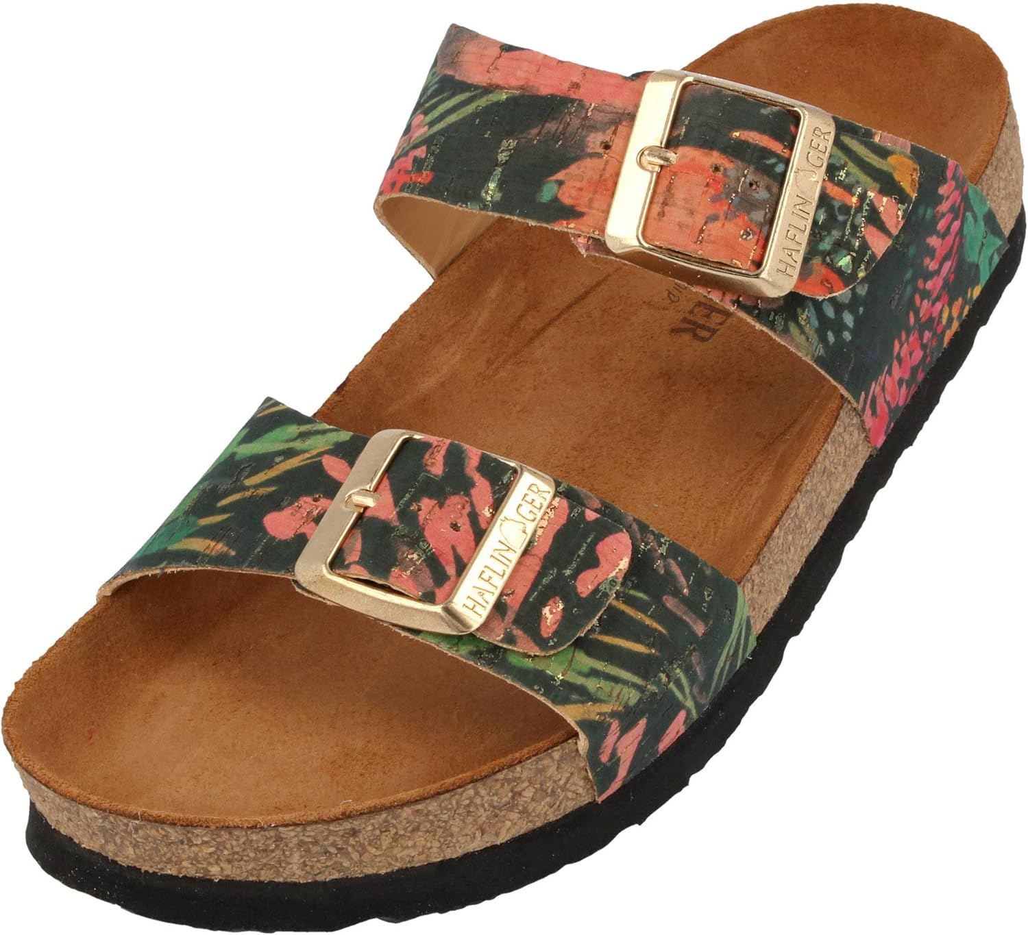 

HAFLINGER Andrea Elegant кожаные сандалии с резиновой подошвой и корковой латексной стелькой Unisex, черный