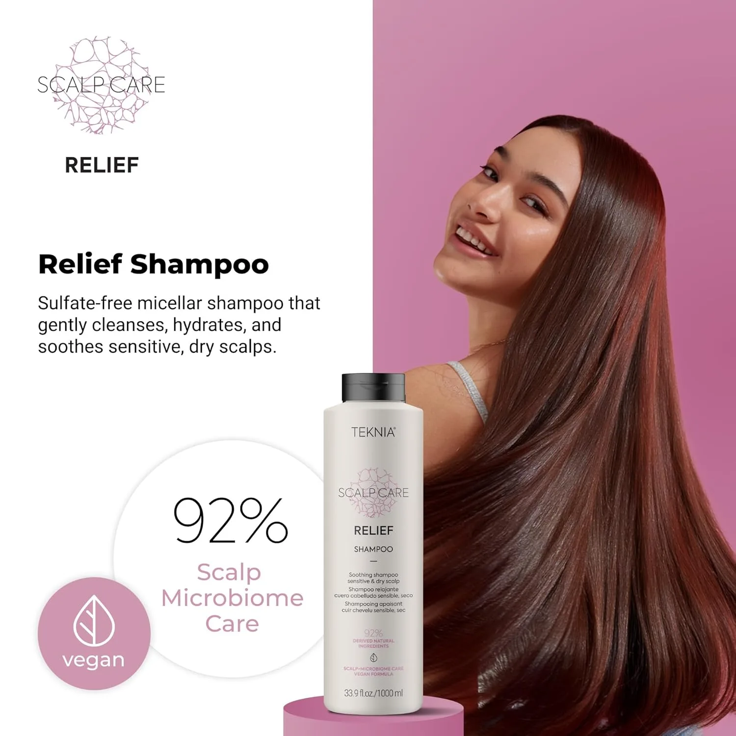Успокаивающий шампунь для кожи головы LAKMÉ Teknia Scalp Care Relief, для сухой кожи головы, 33,8 жидких унций. 1000 мл — фото 2