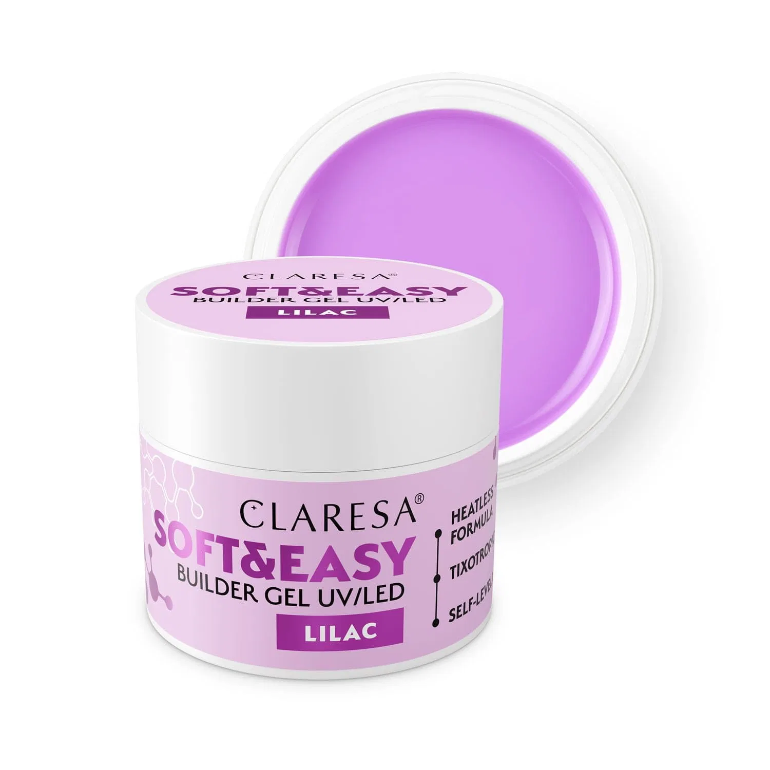 Гель для наращивания ногтей CLARESA Soft & Easy Lilac 45 г Claresa