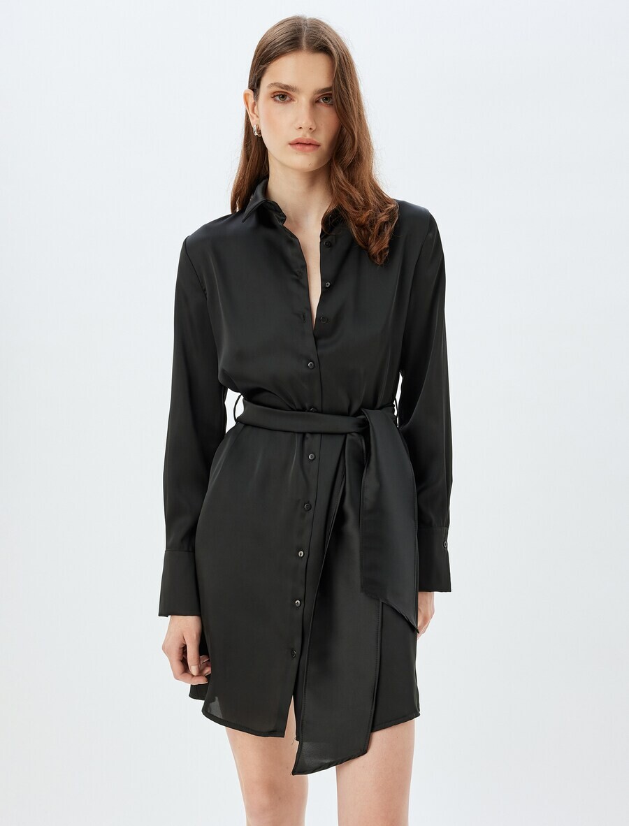 

Платье рубашка Koton Shirt Dress, черный