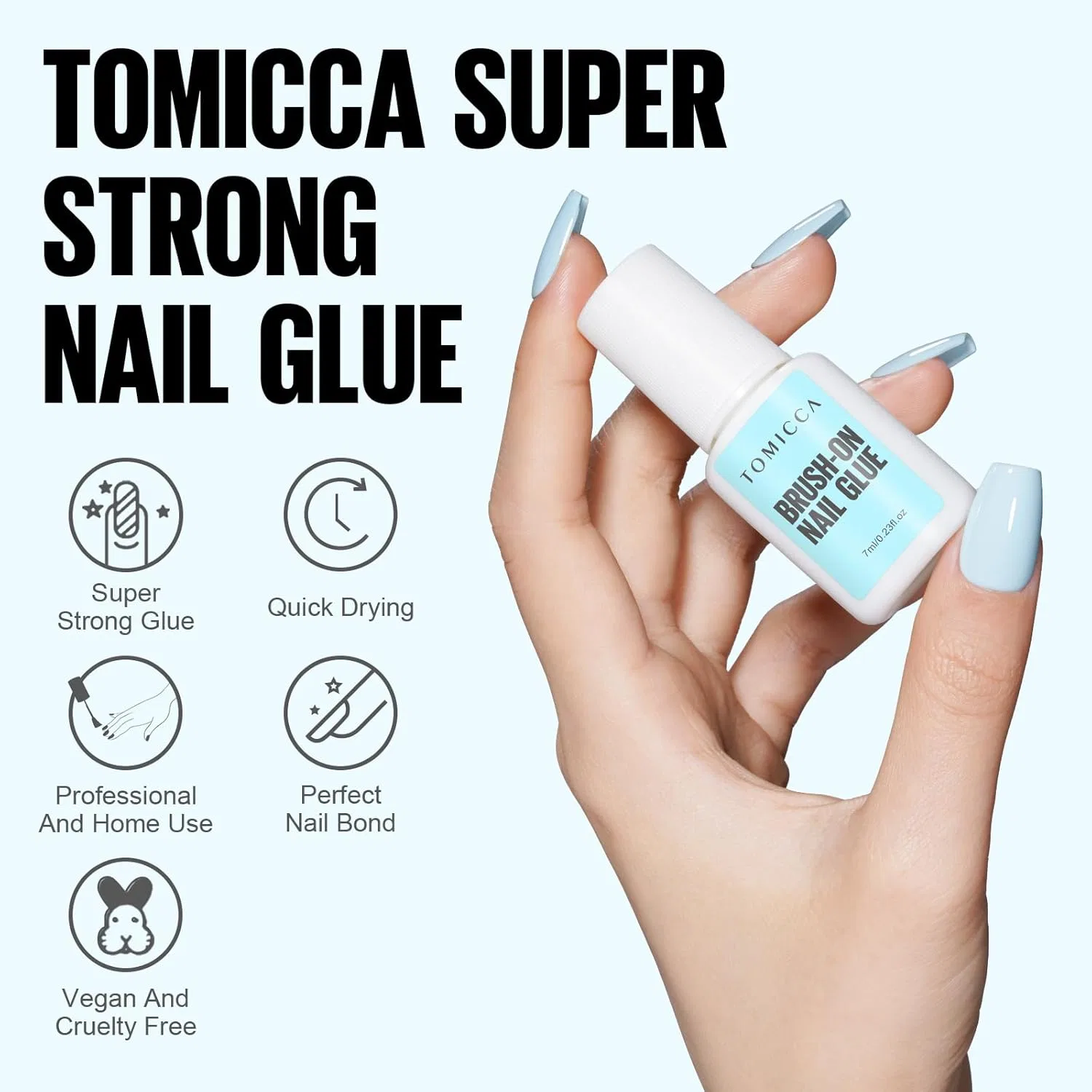 Клей для накладных ногтей TOMICCA с кисточкой Tomicca, Quick-Drying Nail Glue, 1 X 7 G — фото 4