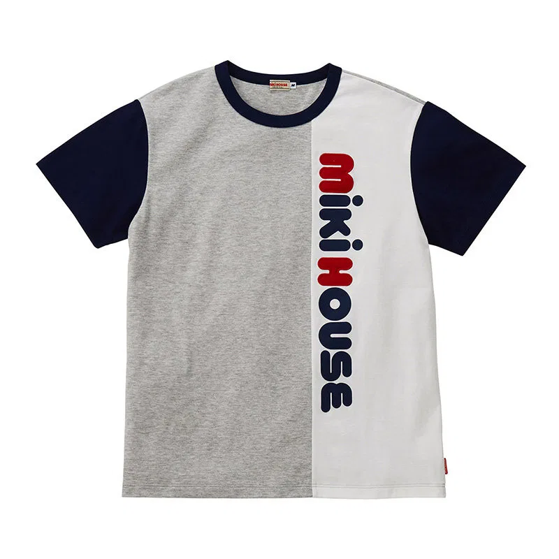 Футболка MIKI HOUSE Crew Neck красная с темно-синим — фото 3