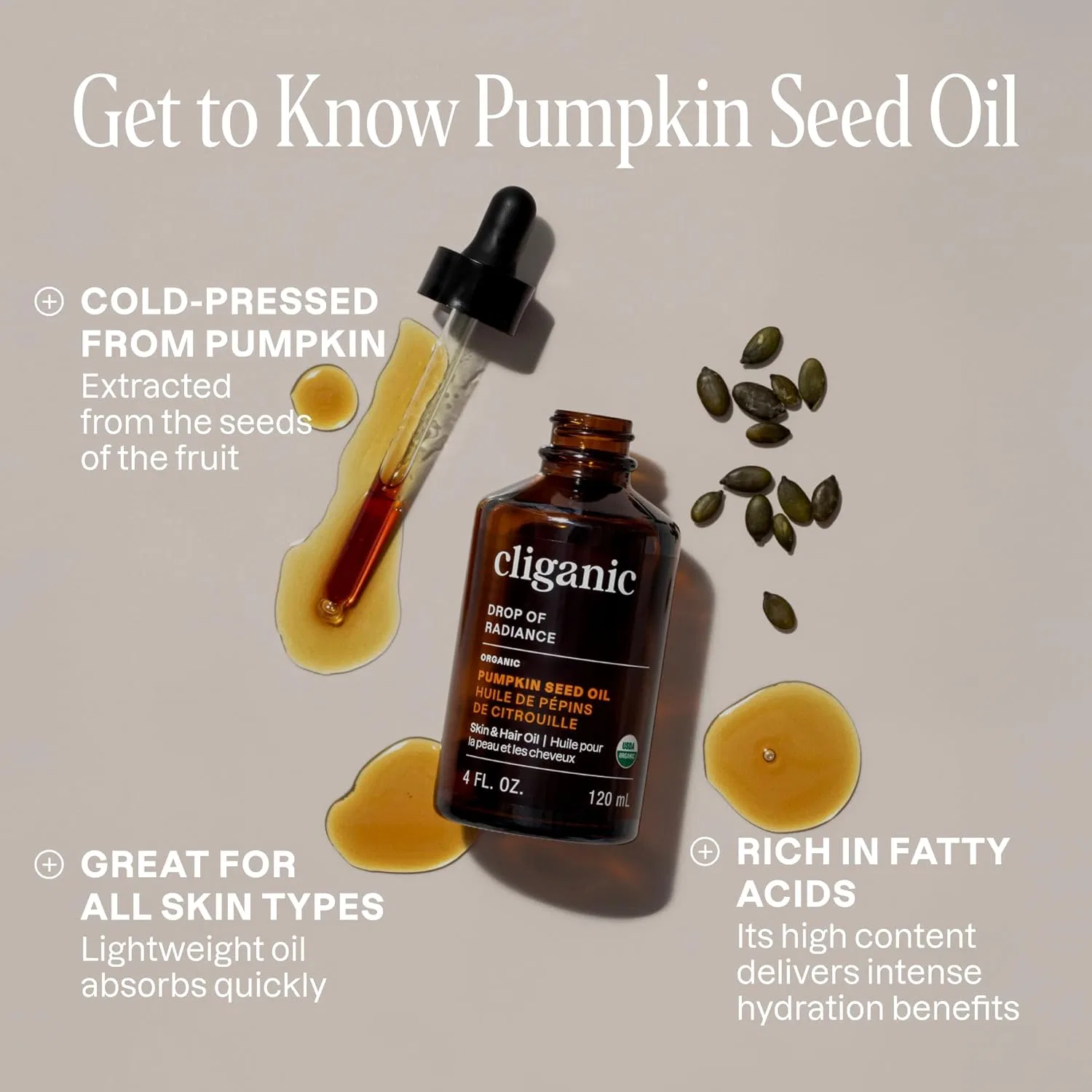 Органическое масло семян тыквы от Cliganic Cliganic — фото 3