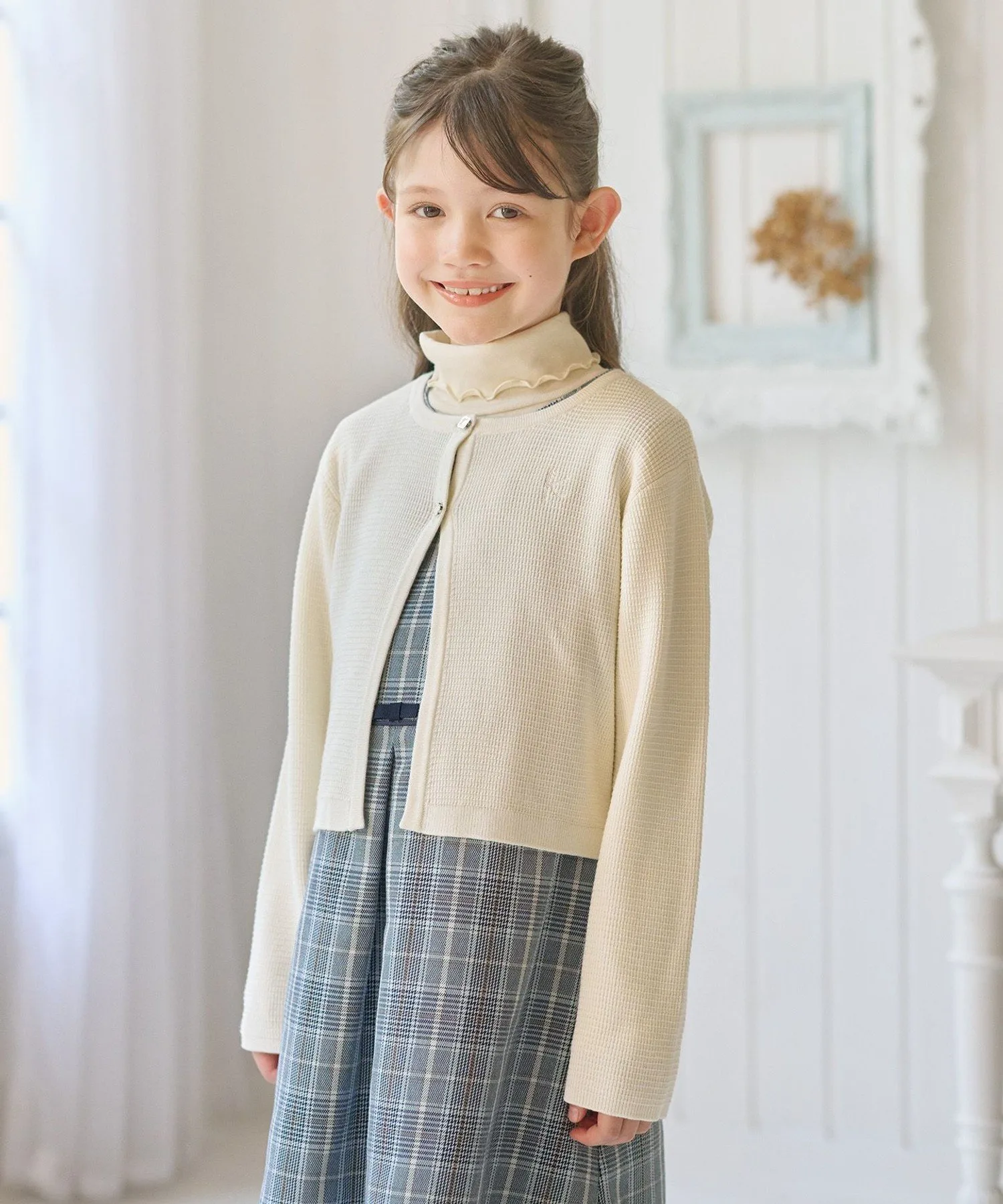 [150-160 см] Классическая вязаная куртка Kids Suite, Off-white [002]