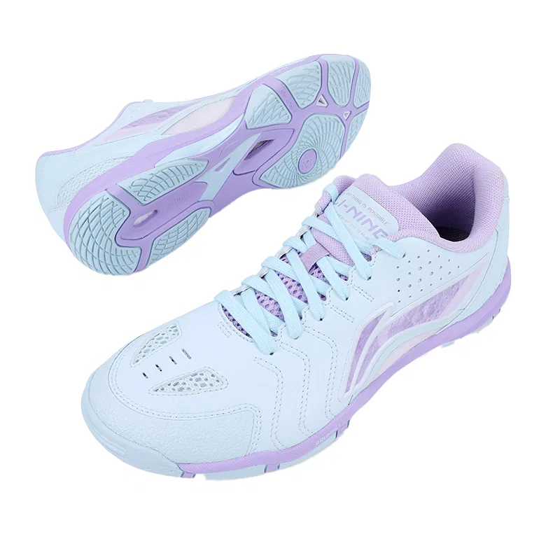 Кроссовки для настольного тенниса Li-Ning низкие амортизирующие светло-синие/светло-фиолетовые — фото 4