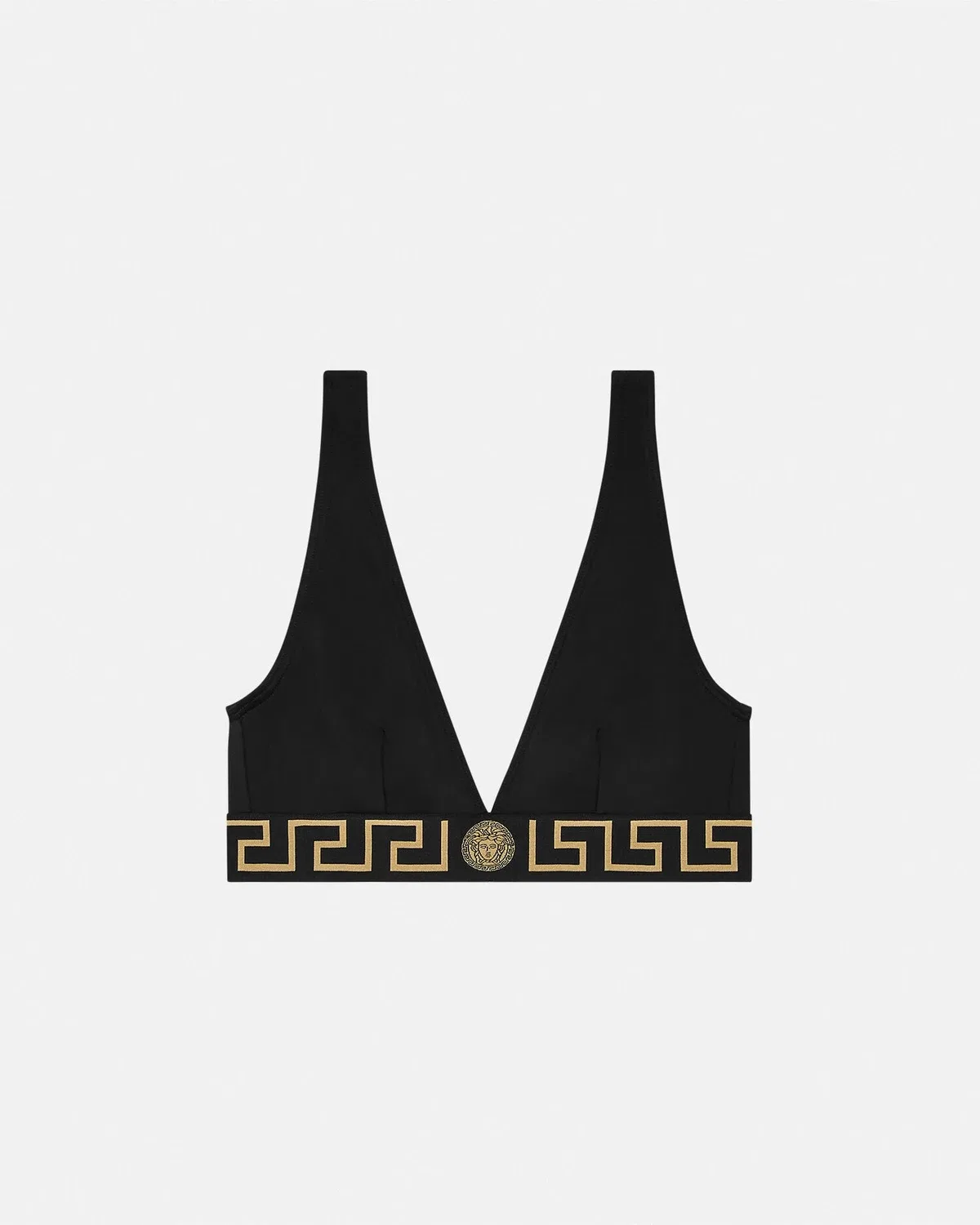 Бикини-топ из нейлоновой смеси VERSACE, черный