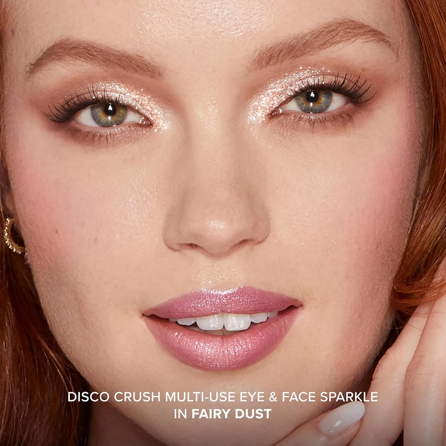 Too Faced Disco Crush High Shine Glitter Многофункциональный блеск для глаз и лица | Кремовый, переливающийся, мультихромный блеск для лица и теней, 0,05 унции, 01 Fairy Dust (Opalescent Platinum Sparkle) — фото 4