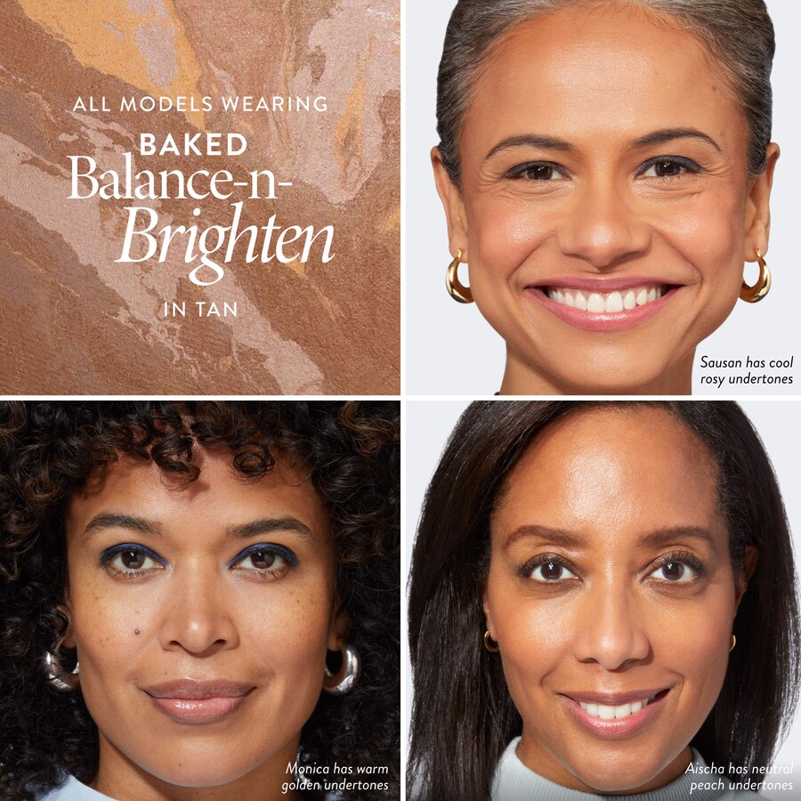 Корректирующая запеченная пудра-основа Balance and Brighten + кисть кабуки Laura Geller, 0.32 oz/9 g, Tan — фото 4