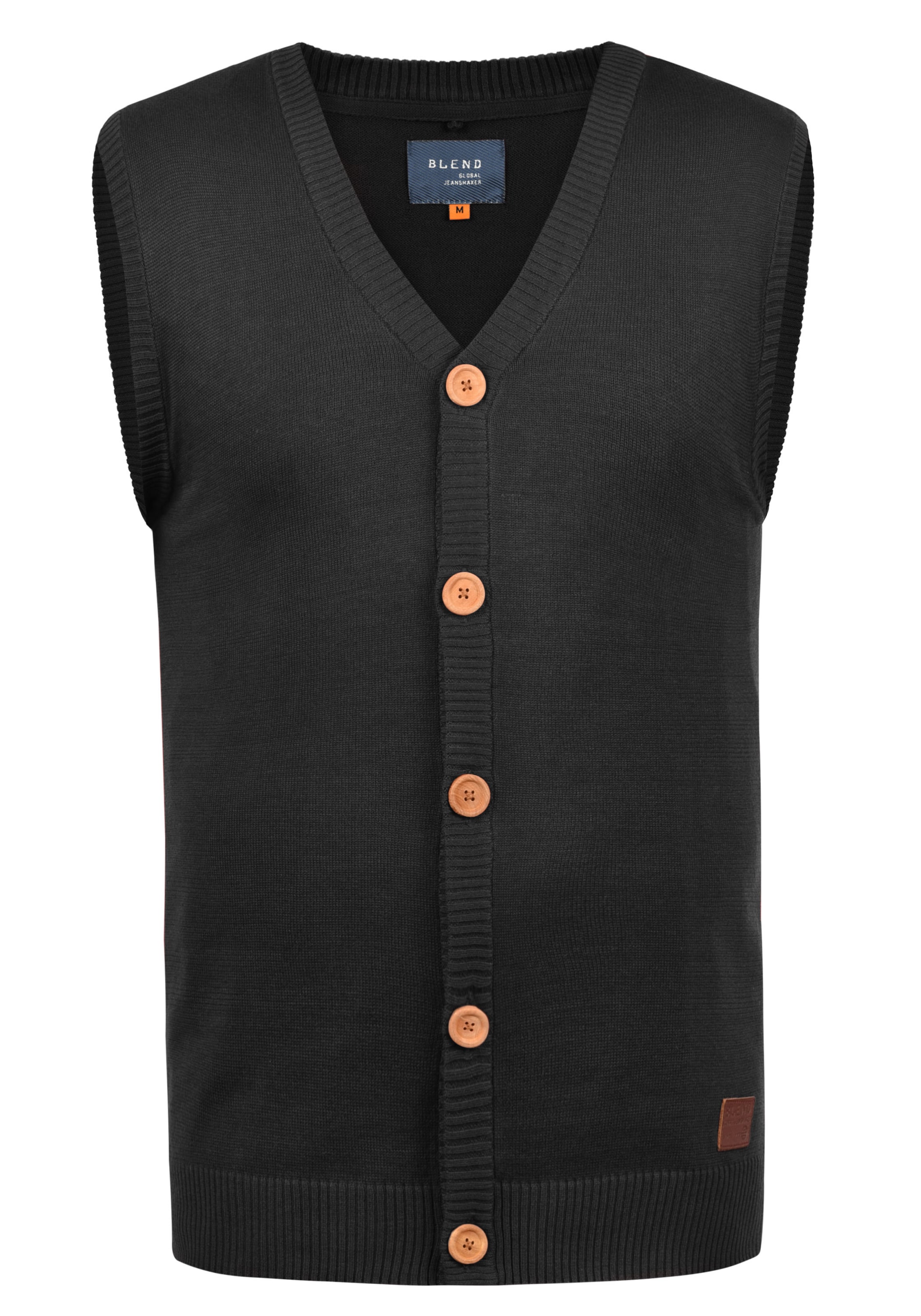 

BLEND Свитер-жилет 'Lennardo' в черном цвете