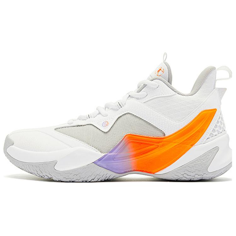 

Баскетбольные кроссовки Basketball Shoes Men Low-Top Qiaodan, цвет White / Shiny Tangerine