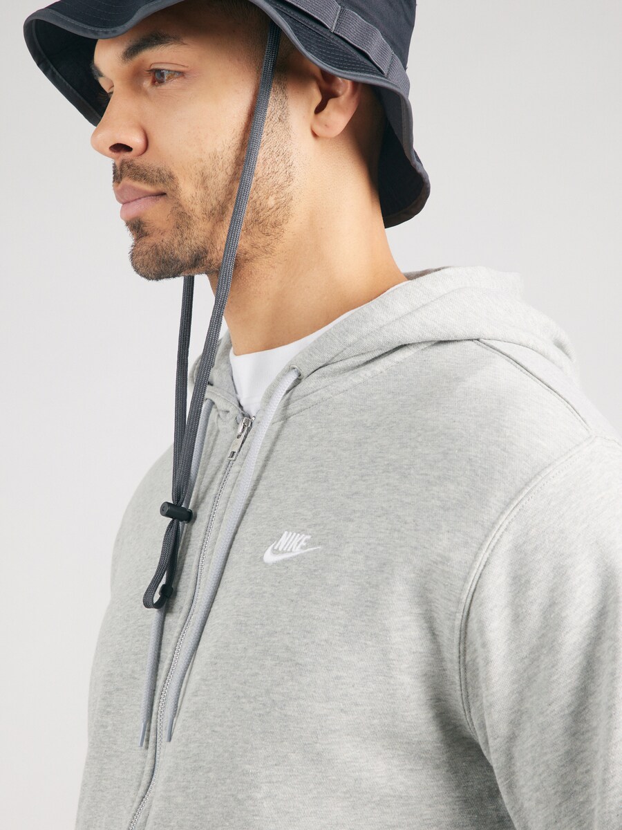 Толстовка с капюшоном на молнии Nike Sportswear Club Fleece, пятнистый серый — фото 3