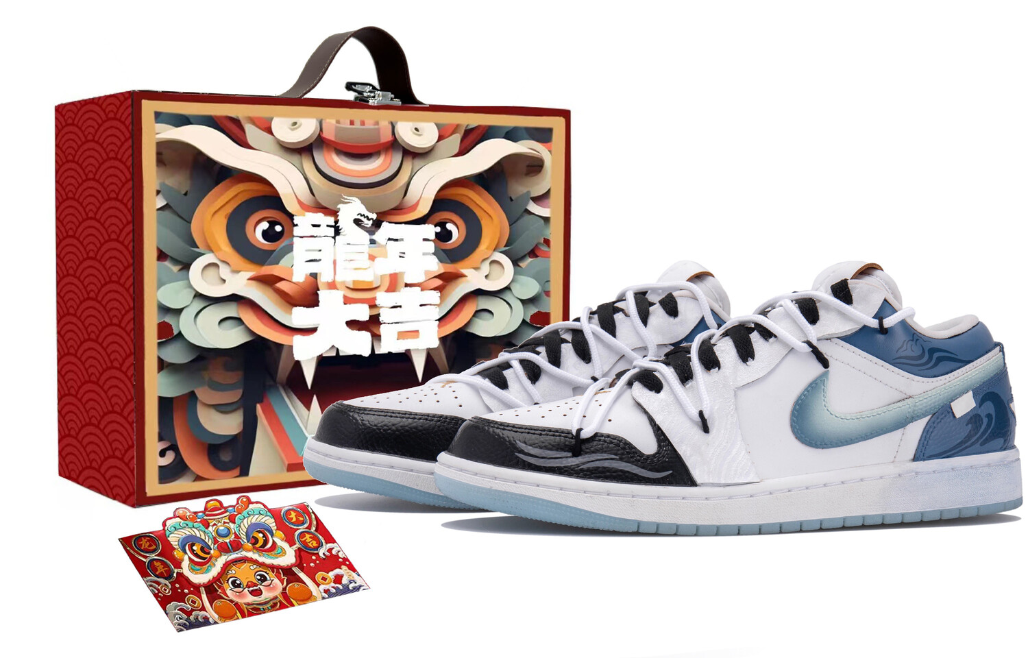 

Кроссовки Air Jordan 1 Vintage Basketball Shoes Men Low-top Black/white/blue, синий