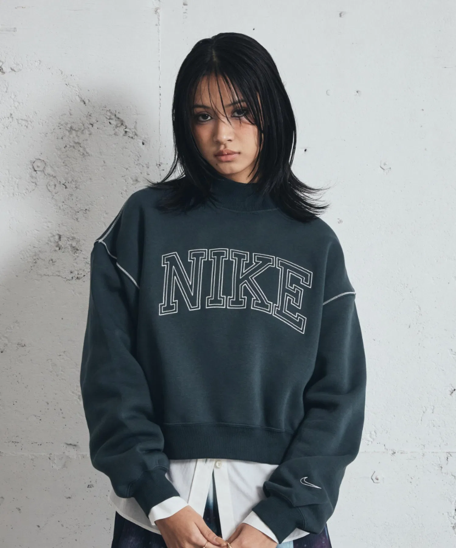 Женская толстовка Nike Sportswear Phoenix Fleece с высоким воротником IM7491-390 Seaweed