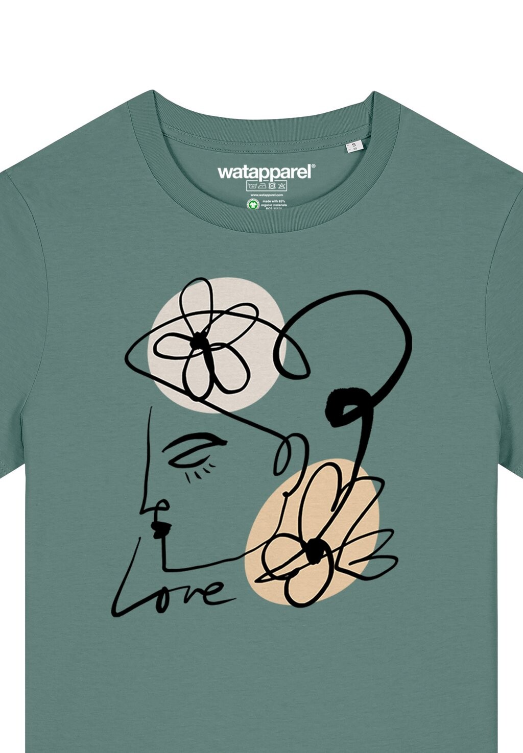 

Футболка с принтом SELF LOVE watapparel, темно-зеленый