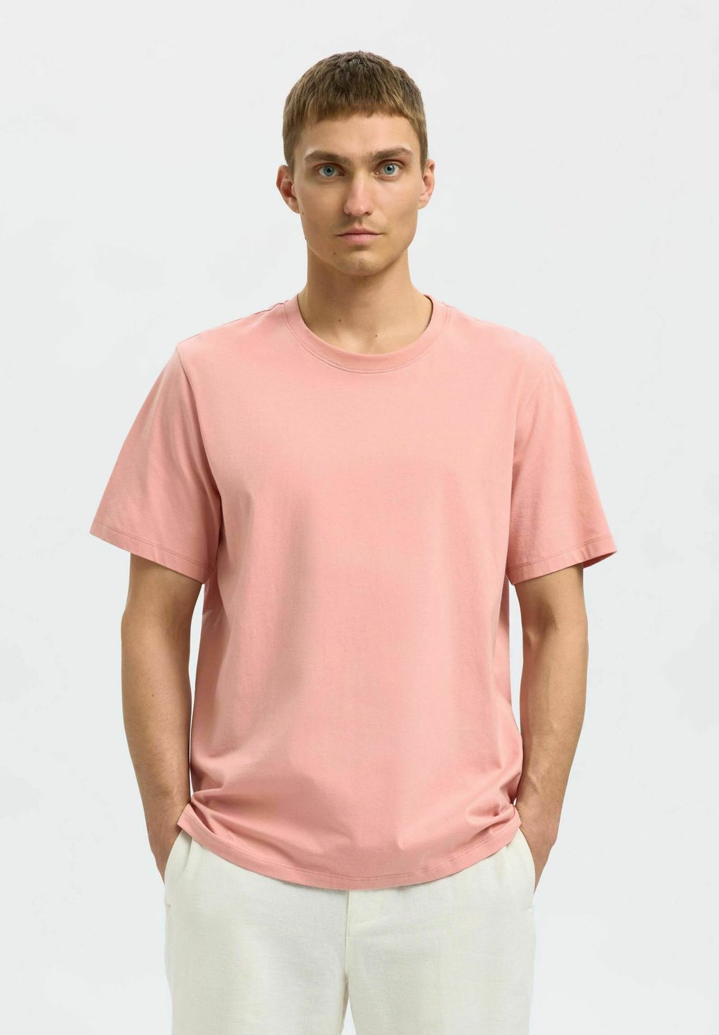 

Базовая футболка SLHASPEN O NECK TEE Selected Homme, цвет Rose Tan